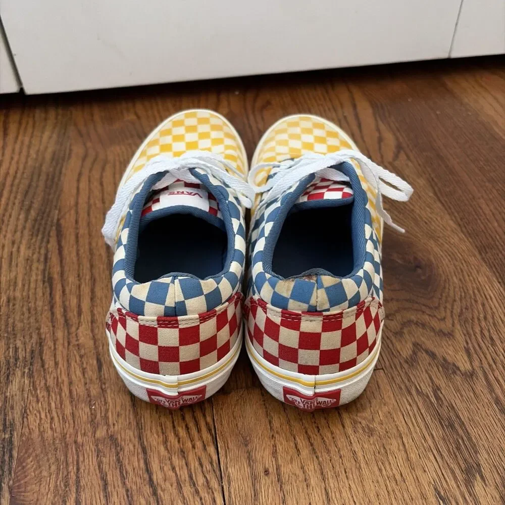 VANS Doheny Checkered Lace-Up Low-Top Sneakers Shoes Women's Size 8.5/Youth Sz 7